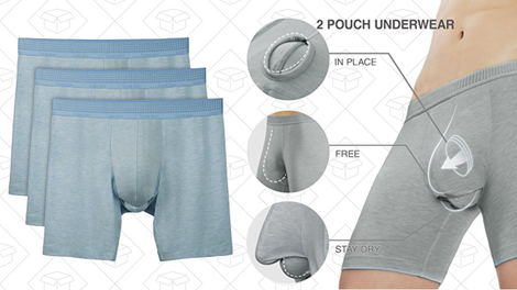 3-Pack Separatec Dual Pouch Micro Modal Boxer Briefs | $25 | Amazon | Promo code STAPRILSALE